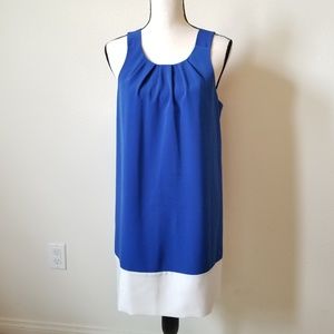 Oleg Cassini Women's Blue Colorblock Dress